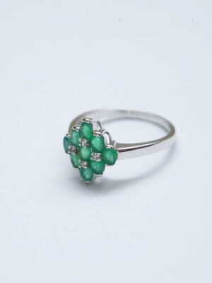 925 Sterling Silver Emerald Ring